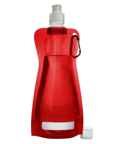 Borraccia pieghevole 420 ml BPA Free con moschettone impermeabile Rosso
