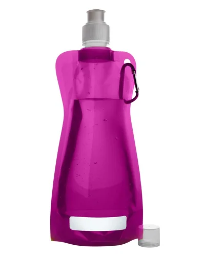 Borraccia pieghevole 420 ml BPA Free con moschettone impermeabile Rosa