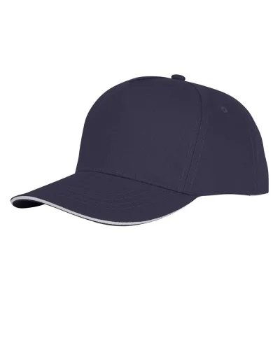Cappellino 5 pannelli cotone 175g con visiera sandwich - Navy