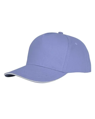 Cappellino 5 pannelli cotone 175g con visiera sandwich - Blu Chiaro