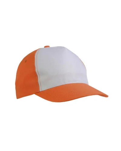 Cappellino poliestere 5 pannelli con velcro, stampa sublimazione Arancione