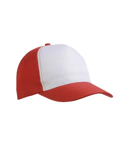 Cappellino poliestere 5 pannelli con velcro, stampa sublimazione Rosso