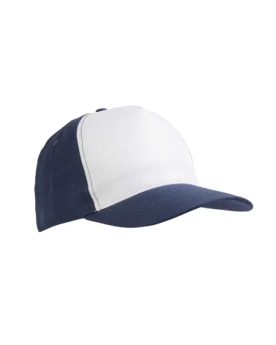 Cappellino poliestere 5 pannelli con velcro, stampa sublimazione Blu scuro