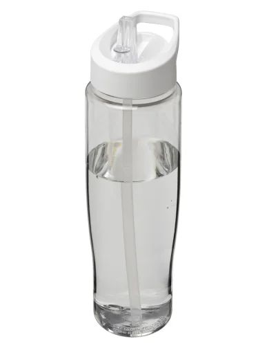 Borraccia sportiva 700 ml R-PET, senza BPA Trasparente / solido bianco
