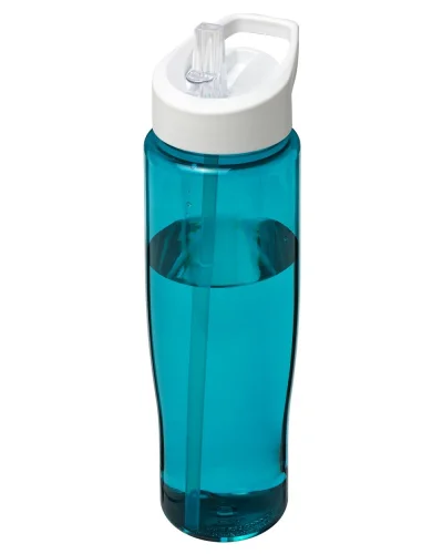 Borraccia sportiva 700 ml R-PET, senza BPA Azzurro Aqua / Solido Bianco