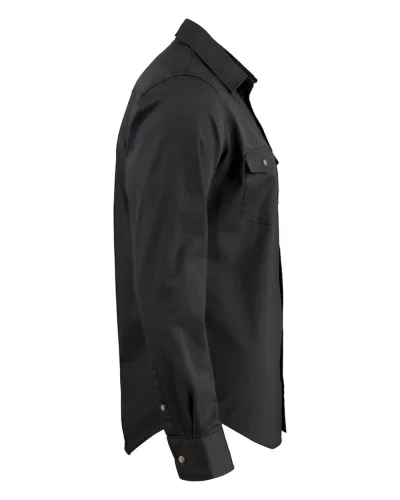 Camicia Treemore in cotone twill, stile western, azzurra, 130g/m2