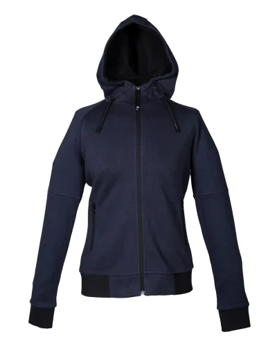 Cleveland Lady Felpa Donna Zip Cappuccio 80% Cotone Navy