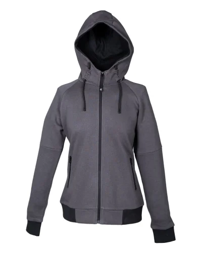 Cleveland Lady Felpa Donna Zip Cappuccio 80% Cotone Dark grey