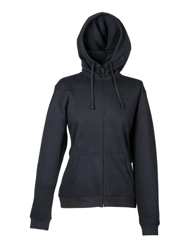 Felpa Oklahoma Lady con zip e cappuccio, 80% cotone, Regular Fit Navy