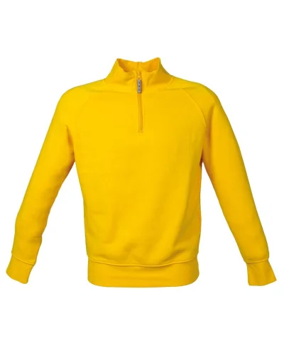 Felpa Kioto Man Fristads: 80% cotone, zip corta, maniche raglan Yellow