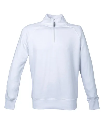 Felpa Kioto Man Fristads: 80% cotone, zip corta, maniche raglan White