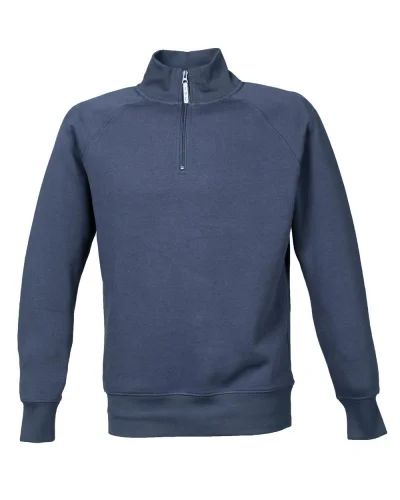 Felpa Kioto Man Fristads: 80% cotone, zip corta, maniche raglan Navy