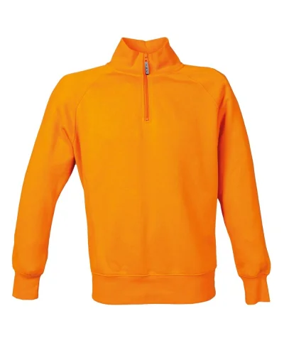 Felpa Kioto Man Fristads: 80% cotone, zip corta, maniche raglan Orange