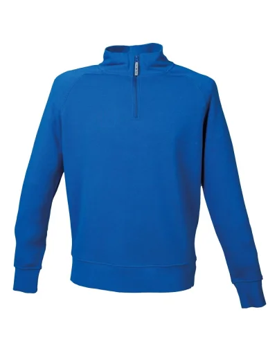 Felpa Kioto Man Fristads: 80% cotone, zip corta, maniche raglan Royal