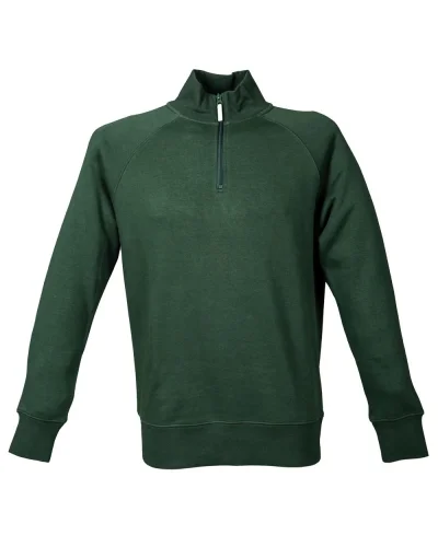 Felpa Kioto Man Fristads: 80% cotone, zip corta, maniche raglan Green