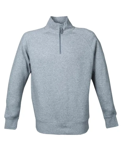Felpa Kioto Man Fristads: 80% cotone, zip corta, maniche raglan Melange