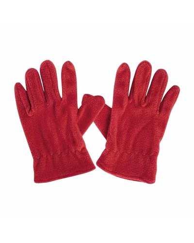 Guanti Polar Uomo in Pile, Taglia Unica, Polsini Elasticizzati Rosso