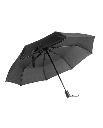 Mini Ombrello Compat Cloè apri-chiudi, Pongee seta, leggero 364g Nero