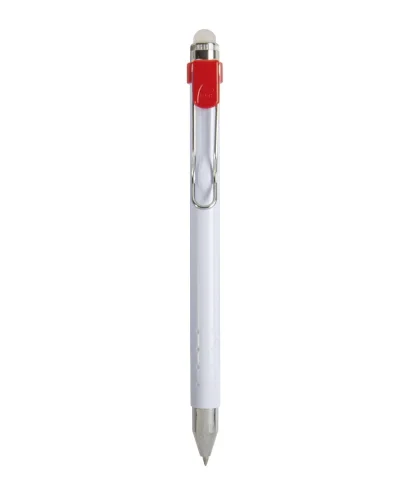 Penna cancellabile a scatto con clip metallo Rosso