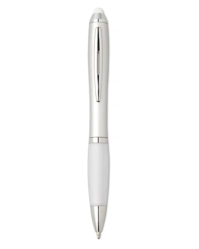 RIOTOUCH Penna a sfera blu con touch screen, ABS nero, grip morbido Bianco