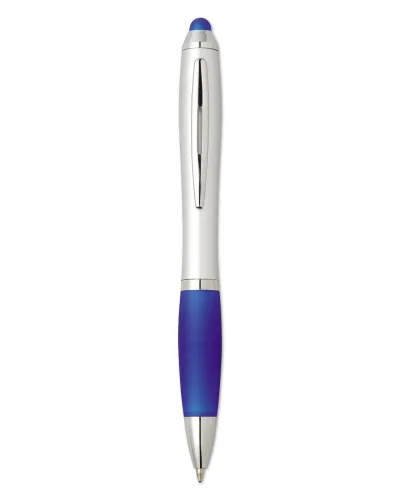 RIOTOUCH Penna a sfera blu con touch screen, ABS nero, grip morbido Blu