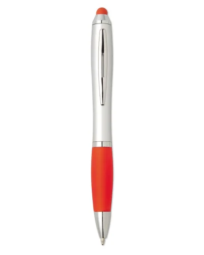 RIOTOUCH Penna a sfera blu con touch screen, ABS nero, grip morbido Rosso