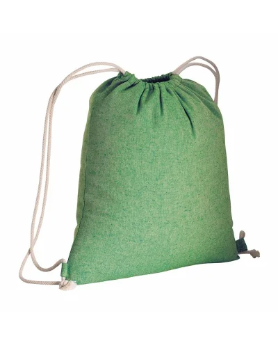 Zainetto  cotone riciclato con cordini Verde mela