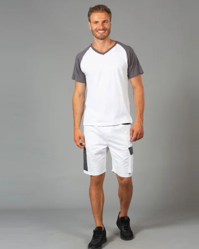 Pantalone corto multitasche Tiziano, 65% poliestere/cotone