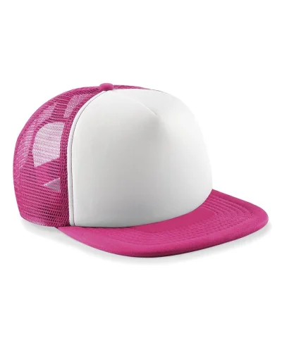 Cappellino Snapback Vintage in Cotone 5 Pannelli Nero Fucsia/white