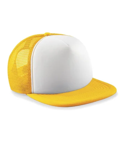 Cappellino Snapback Vintage in Cotone 5 Pannelli Nero Sunflower/white