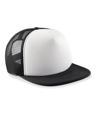 Cappellino Snapback Vintage in Cotone 5 Pannelli Nero Black/White