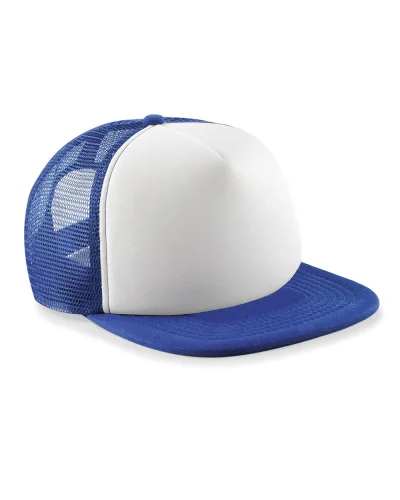 Cappellino Snapback Vintage in Cotone 5 Pannelli Nero Bright royal/white