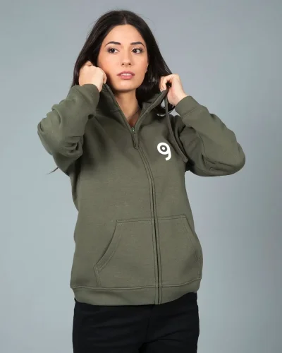 Felpa Oklahoma Lady con zip e cappuccio, 80% cotone, Regular Fit
