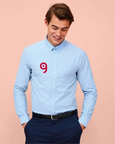 Camicia Boston Oxford uomo slim fit, manica lunga