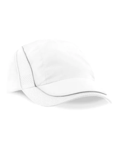 Cappellino Mesh Coolmax , leggero 50g, rifrangente, nero White