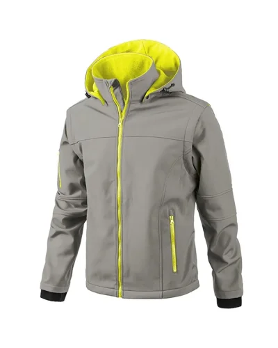 Giubbino softshell FLOYD uomo, impermeabile, cappuccio staccabile