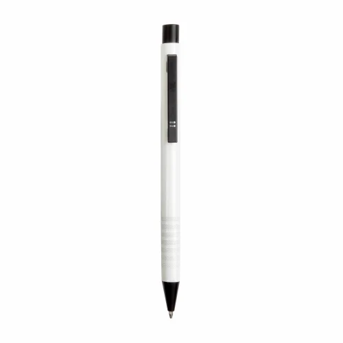 Penna in alluminio nera con clip in metallo