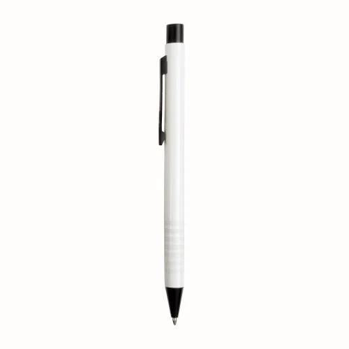 Penna in alluminio nera con clip in metallo