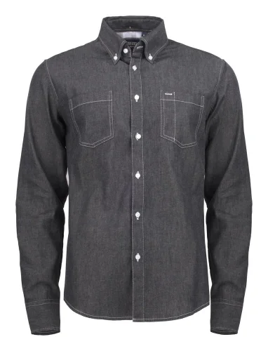 Camicia Jupiter denim a manica lunga, cotone 100%, button down