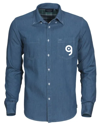 Camicia Jupiter denim a manica lunga, cotone 100%, button down