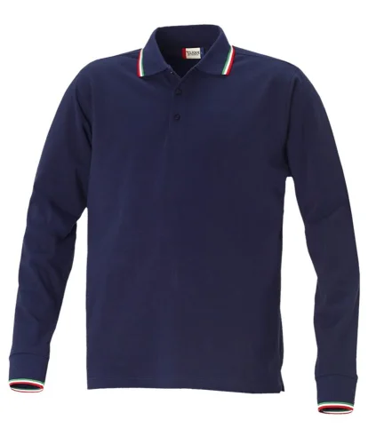Polo Amarillo Slim-Fit, Manica Lunga, Cotone 190g/m2