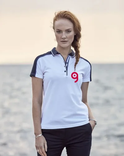 Polo Donna Pittsford Slim, 100% Cotone, Multicolore, >200g/m2