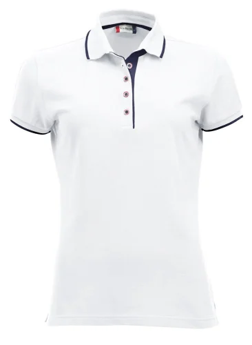 Polo Donna Seattle 100% Cotone, Colletto Contrasto, Regular Fit