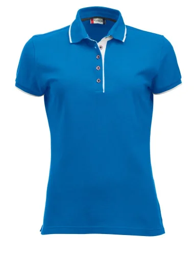 Polo Donna Seattle 100% Cotone, Colletto Contrasto, Regular Fit