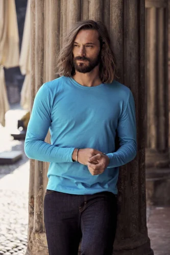 T-shirt Uomo Manica Lunga Slim Fit 100% Cotone