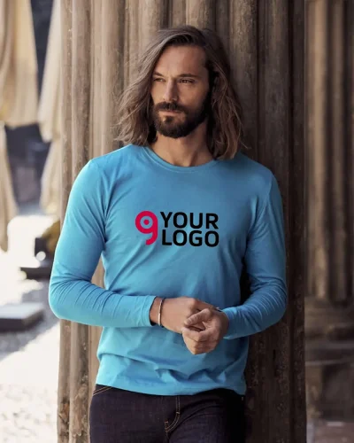 T-shirt Uomo Manica Lunga Slim Fit 100% Cotone