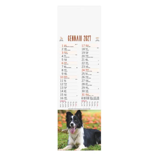 Calendario olandese Silhouette Cani&Gatti 14x47 cm, 12 mesi