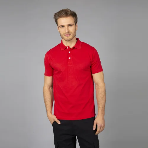 Polo Panama uomo cotone pettinato, manica corta