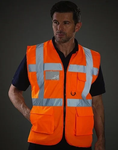 Gilet Alta Visibilità Fluo Portabadge