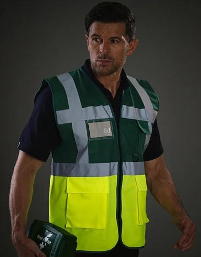 Gilet Alta Visibilità Fluo Portabadge